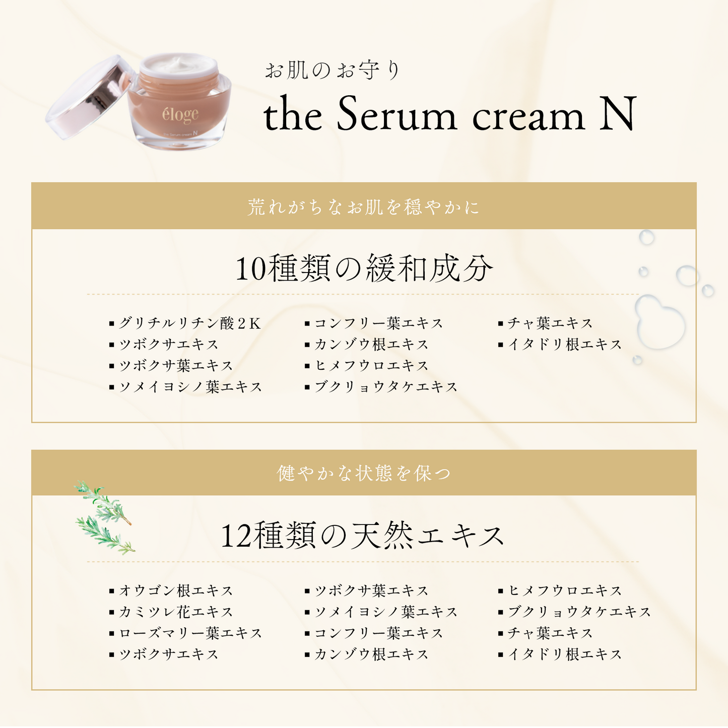 セラムクリーム 30g A & N セット – eloge公式オンラインストア